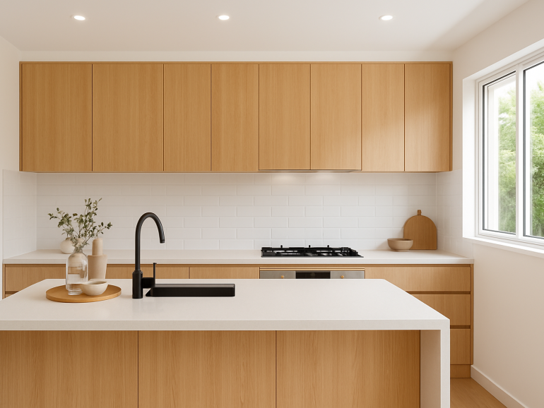 A bright and modern kitchen project by Pinnacle Kitchens QLD.