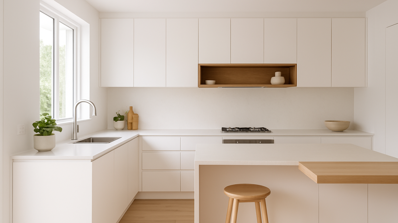 A modern and spacious Pinnacle Kitchen on the Gold Coast, highlighting good design and workflow.