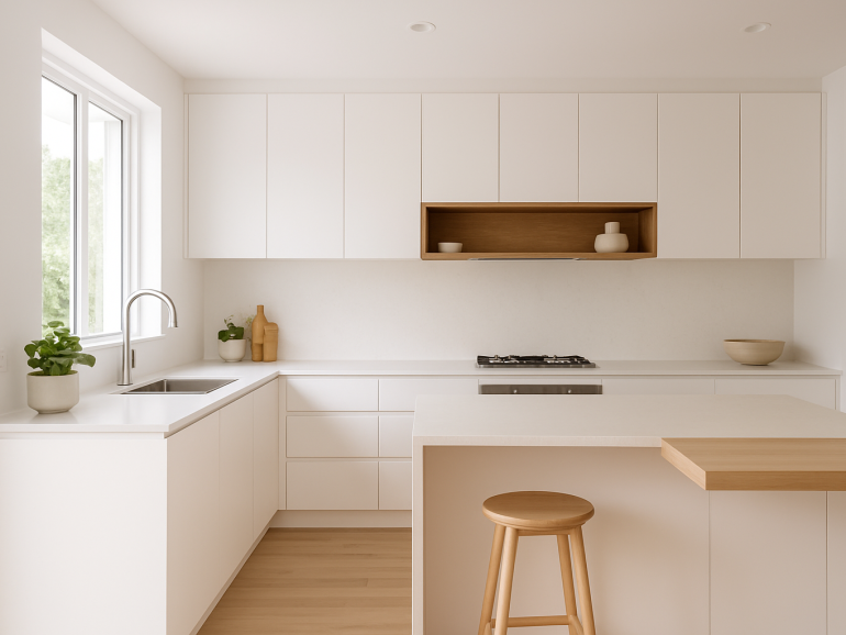 A modern and spacious Pinnacle Kitchen on the Gold Coast, highlighting good design and workflow.