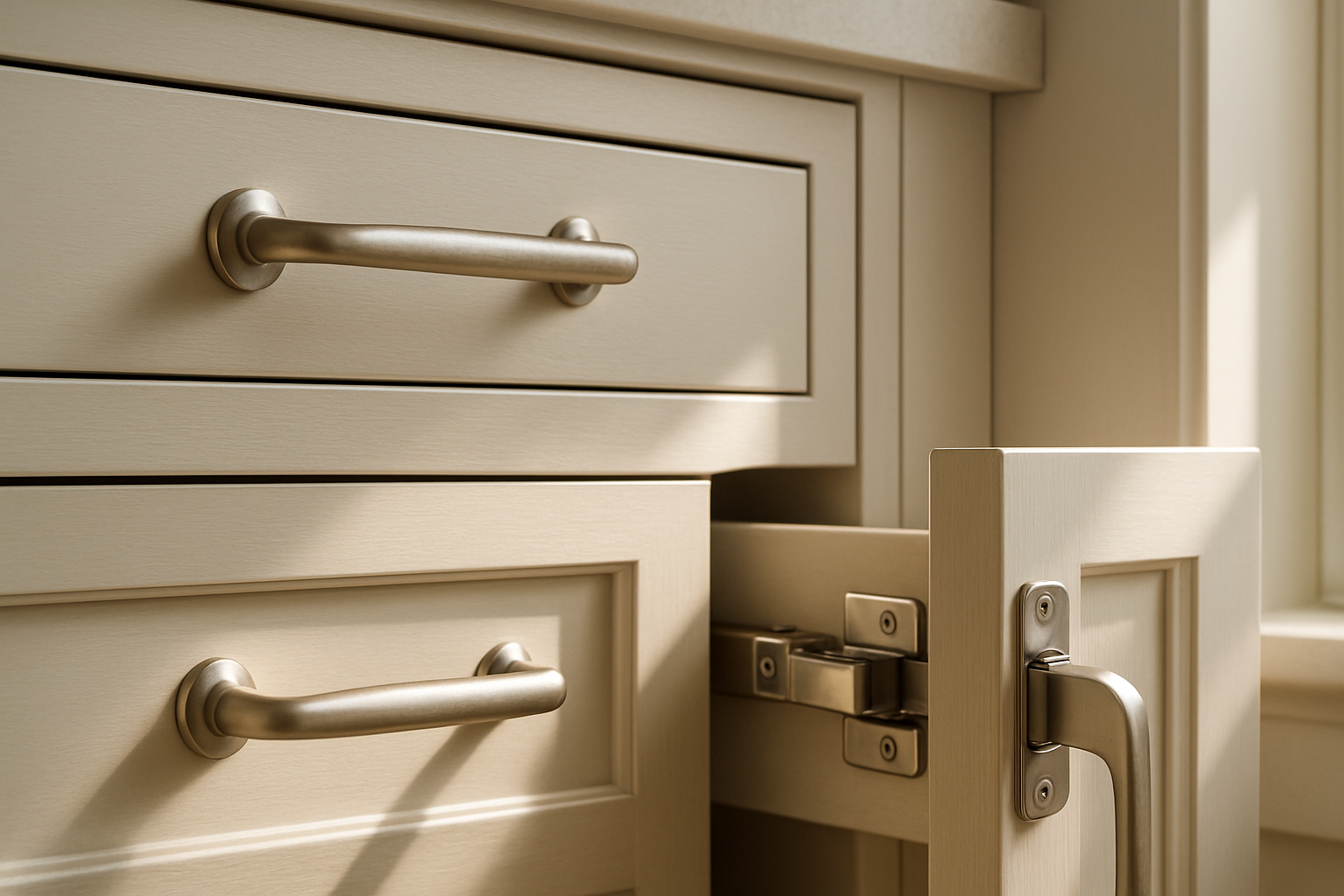 Custom kitchen cabinetry hardware detail